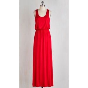 Red racerback maxi dress from ModCloth